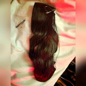 Dark brown Halloween hair extensions 18 inches long curly